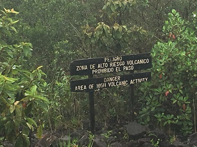 The end of the Arenal's upper trail is marked by volcanic rocks