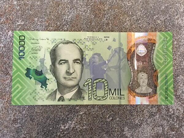 The new style 10 Mil bill on polymer plastic with transparent window.