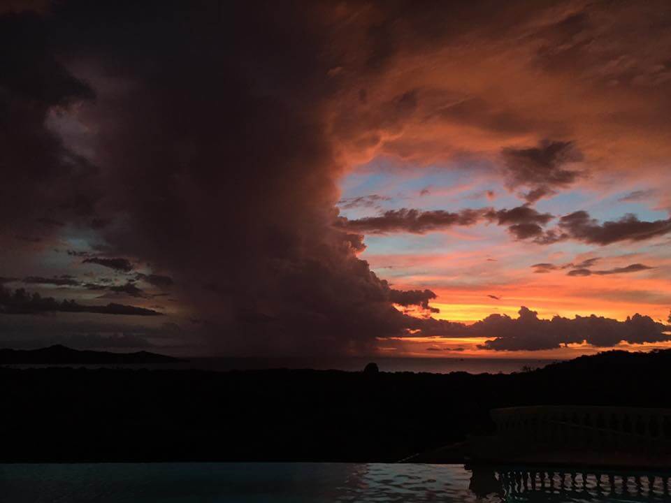 Sky on fire as the sun goes down in Costa Rica