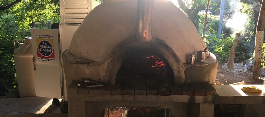 The pizza oven at Gracia La Vid.  Fired up and ready to go.