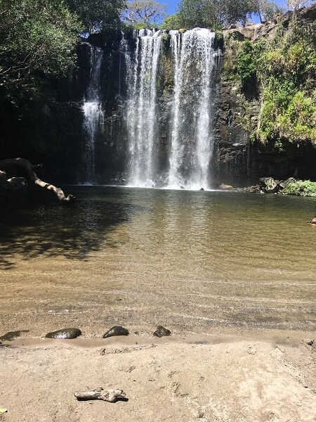 The 70 foot tall Llanos de Cortes waterfall.