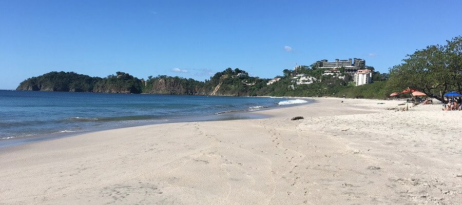 The beautiful white sand beach of Playa Flamingo Costa Rica.