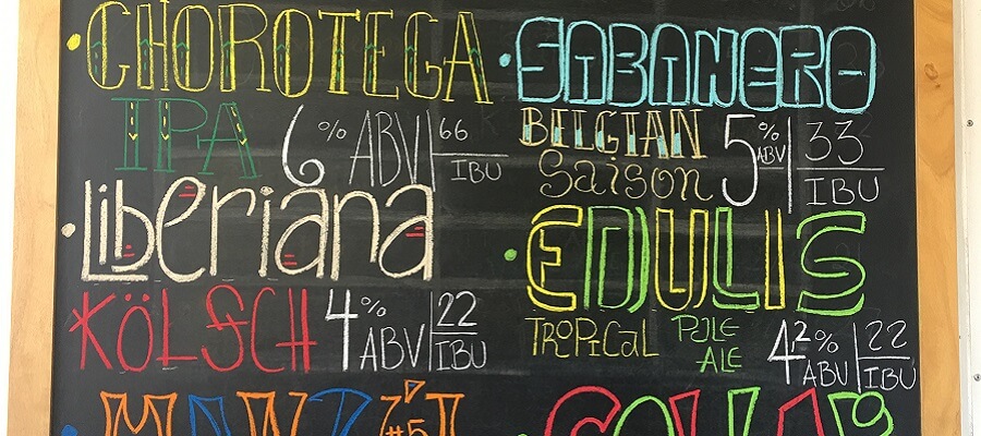 A colorful chalkboard with all of the yummy beer selections that Numu has to offer.