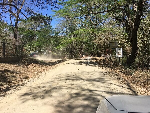 Left turn off of the main road on the way to Playa Zapotillal.