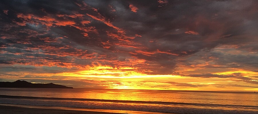 Beautiful sunset in Playa Flamingo Costa Rica.