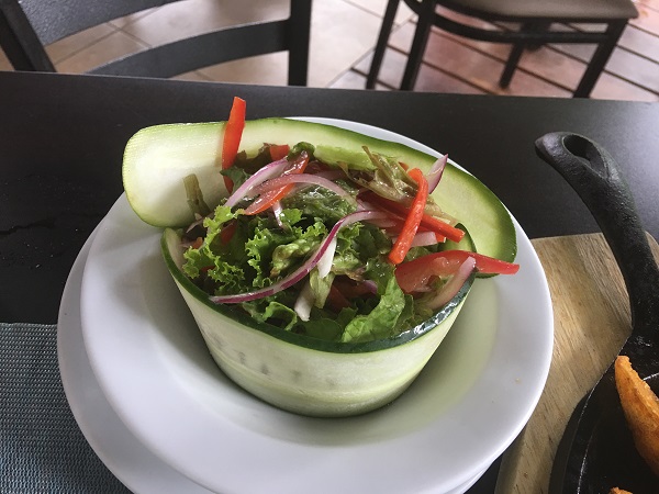 Typical Costa Rica salad with mandarin lime juice as dressing.
