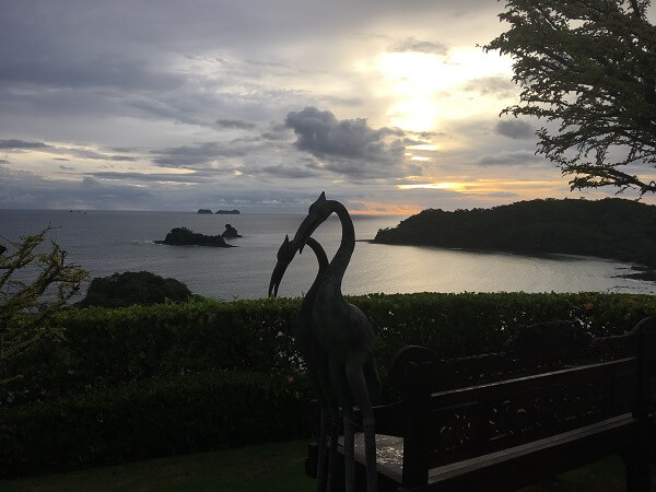 Sunset along with a thunderstorm on the horizon at Sentido Norte.