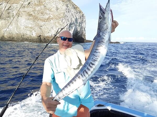 Large Wahoo in Costa Rica caught off of an island.