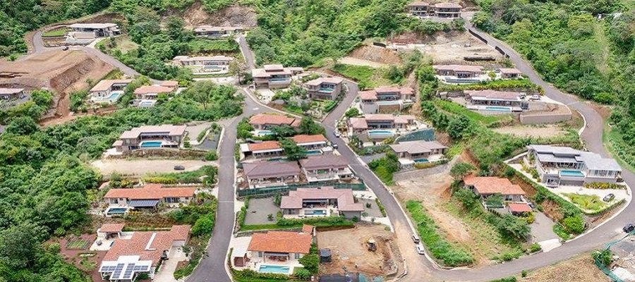 Aerial view of a typical Costa Rica gated community