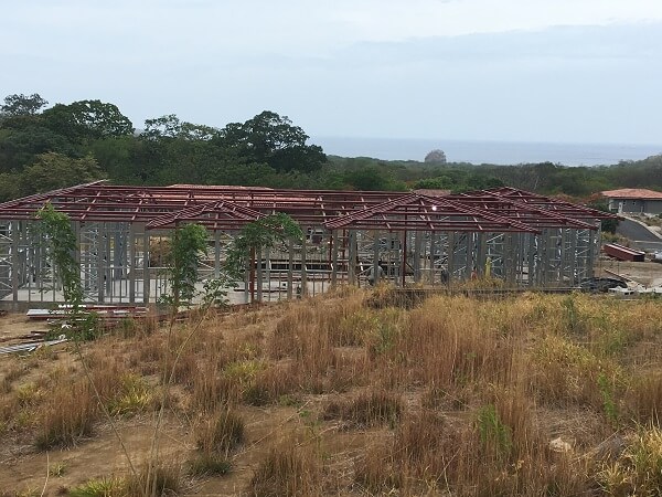 The steel structure for the roof has been completed