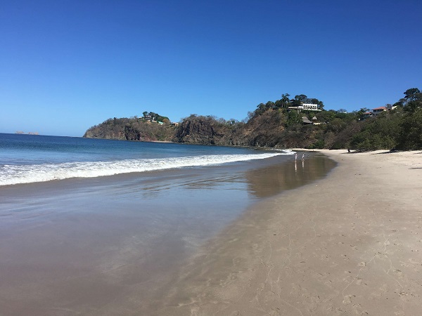 Blue sky and white sand in Playa Flamingo