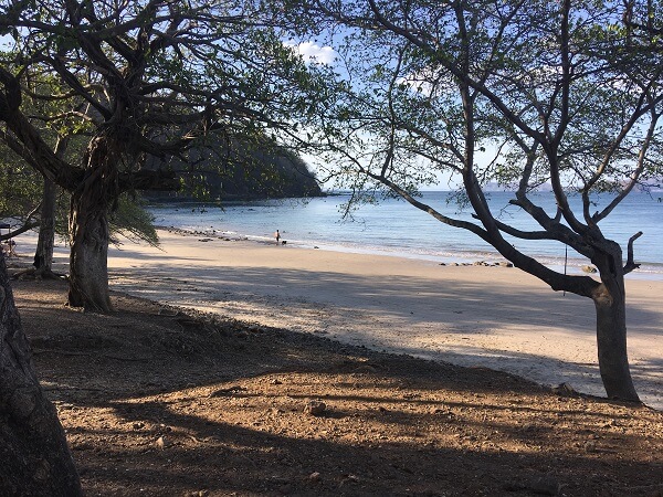 A gentle sloping beach with darker fine sand and some trees for shade make Puerto Viejo beach perfect for families.